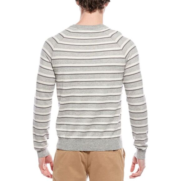 Billy Reid Mens  Raglan Crewneck Sweater, Grey - Picture 2 of 3